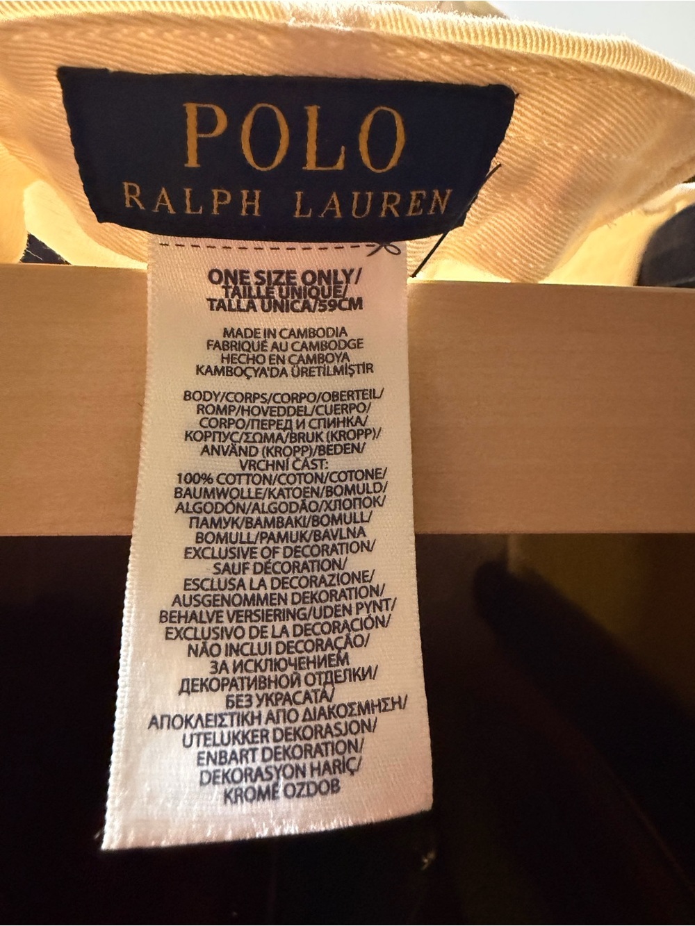 Polo by Ralph Lauren Yellow and Navy Label Cotton Hat - Picture 5 of 5